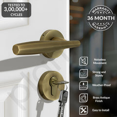 Plantex Main Door Lock Set/Door Lock for Home/Mortise Lock with Brass Lock Body & Cylinder (7135, Brass Antique)-2