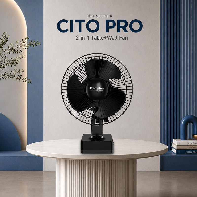 Crompton CITO PRO HS Wall cum Table Fan 225 mm-2