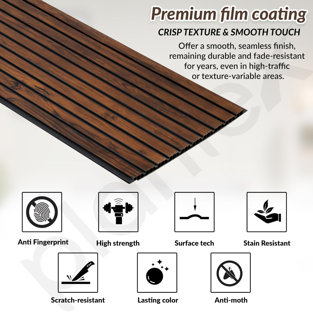 Plantex PVC Wall Panel/Louvers Panel for Wall/3d Wall Panel for Interior Wall Decor/Eco-Friendly Fluted Panel/- Pack of 10,Covers - 100 Sq. Ft (Espresso Brown-12 Inch x 10 Ft)-3