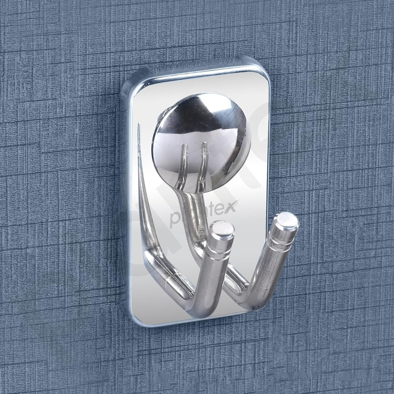 Plantex Robe Hook/Hanging Hooks for Bathroom/Hooks for Wall/Bathroom Accessories - (Metro, Chrome)-5