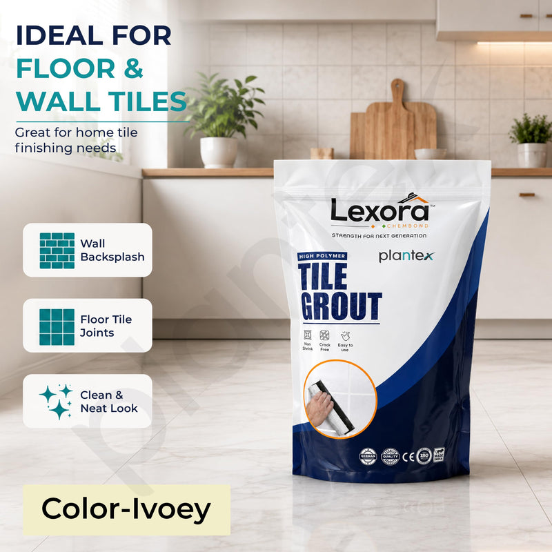 Plantex Lexora Premium Tile Grout/Waterproof Tile Gap Filler for Kitchen & Bathroom Wall Tiles Joint Filler/Crack Resistant/Chemical Resistant/Stain Resistant 1 kg (Ivory)-6