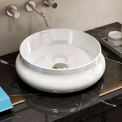 Plantex Ceramic Basin/Countertop Vessel Sink/Tabletop Wash Basin/Washbasin for Bathroom with 10 Years Glaze Warranty by Plantex (White Glossy - 16 x 16 x 5.5 Inch)-1