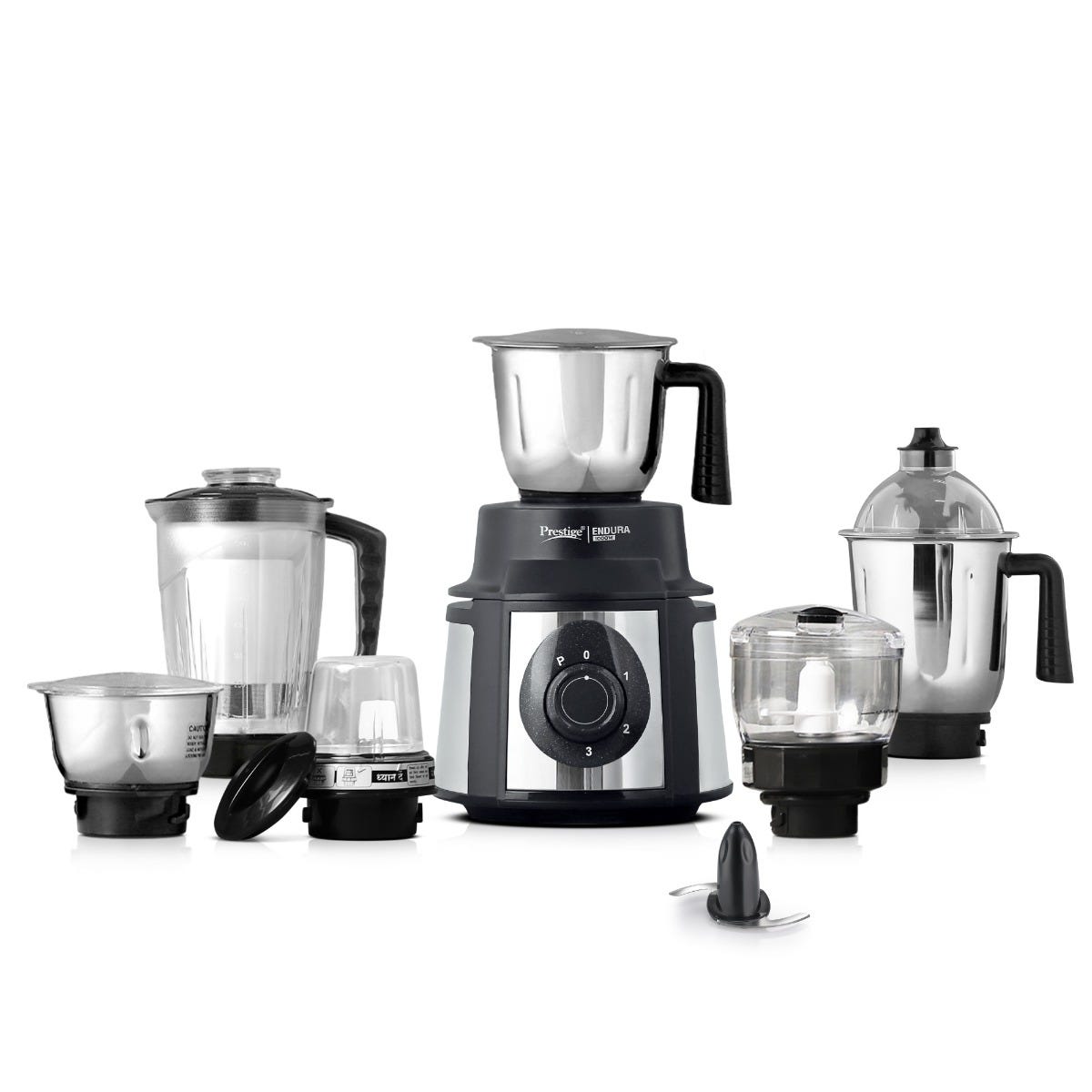 Prestige Endura 1000W 6 Jar Mixer Grinder: 3 SS Jars, Juicer, Mix-O-Keep, Multi-Utility Jar, Ball Bearing Motor, SS Blades, 5Y Motor Warranty + Prestige 1.5L PMC 3.0 Plus Multi Kettle / Multi Cooker