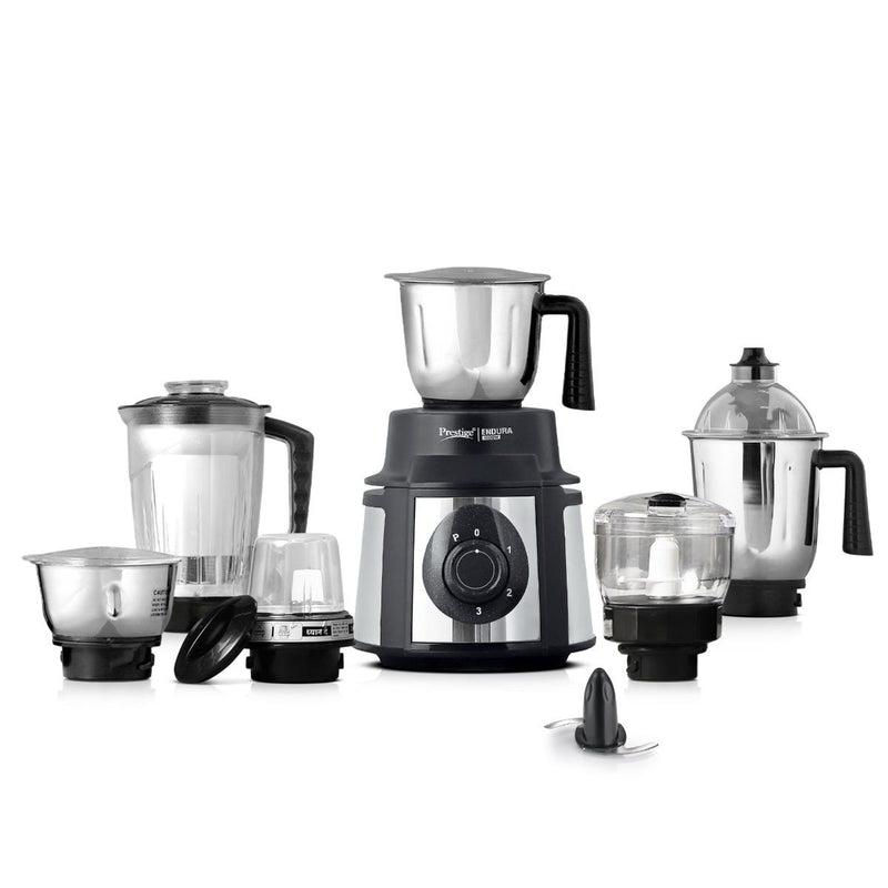 Prestige Endura 1000W 6 Jar Mixer Grinder: 3 SS Jars, Juicer, Mix-O-Keep, Multi-Utility Jar, Ball Bearing Motor, SS Blades, 5Y Motor Warranty + Prestige 1.5L PMC 3.0 Plus Multi Kettle / Multi Cooker
