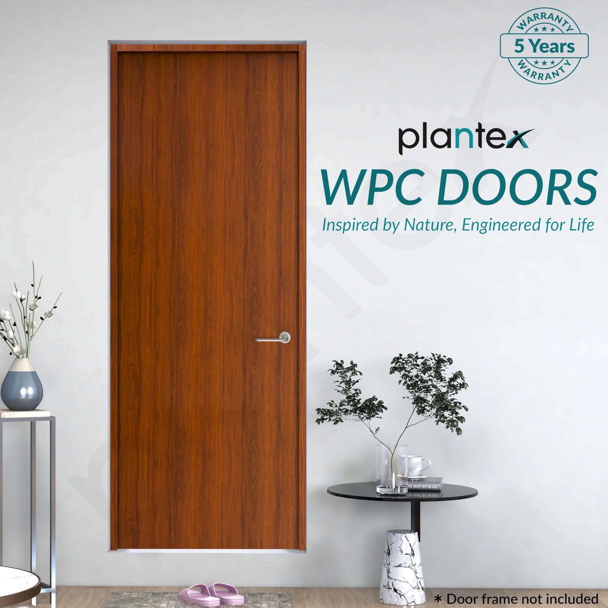 Plantex Doors for Bathroom (25 mm - Thickness)/WPC Bathroom Door/2.25x6.75 Feet Wooden Finished Door for Home/Balcony/Office/Kitchen, Density-550 (27x81 inch,20 kg- Classic Wooden)-5