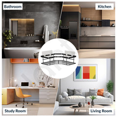 Plantex Corner Shelf for Bathroom/GI Steel Adhesive Bathroom Corner Shelf Rack/Multipurpose Corner Shelves and Racks/Wall Adhesive Shelf/Bathroom Accessories Set-Pack of 2 (Black)-6