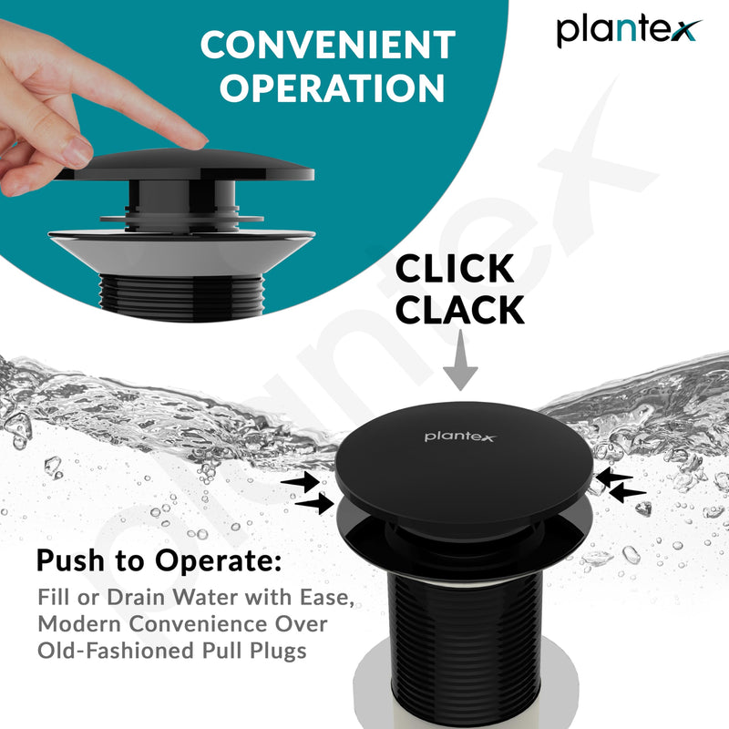 Plantex Solid Brass Waste Coupling for Washbasin/Coupling 3 inch/Full Thread Waste Coupling Black - Pack of 1 (Matt Black)-5