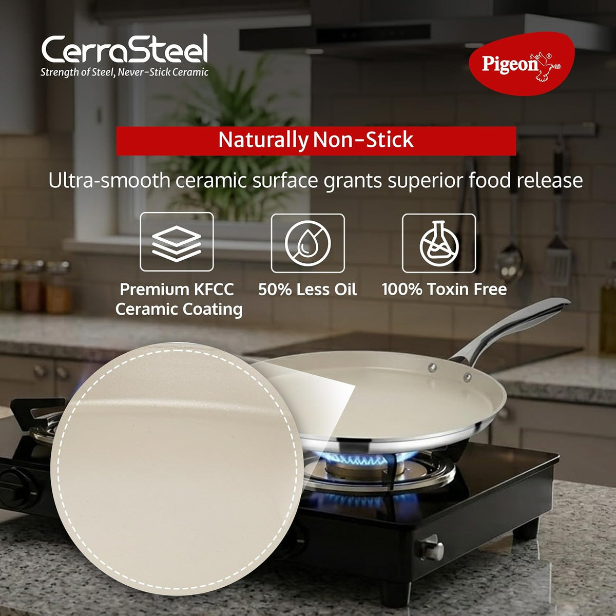 Pigeon Cerrasteel Ceramic Coated Non-Stick Flat Tawa