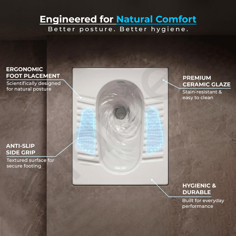 Plantex Indian Toilet with Flush Tank/Ceramic Squating Pan/Flushing Cistern for Bathroom/Indian Commode with 8 ltr. Capacity Flush Tank - Combo (White) (Model APS-2262)-2