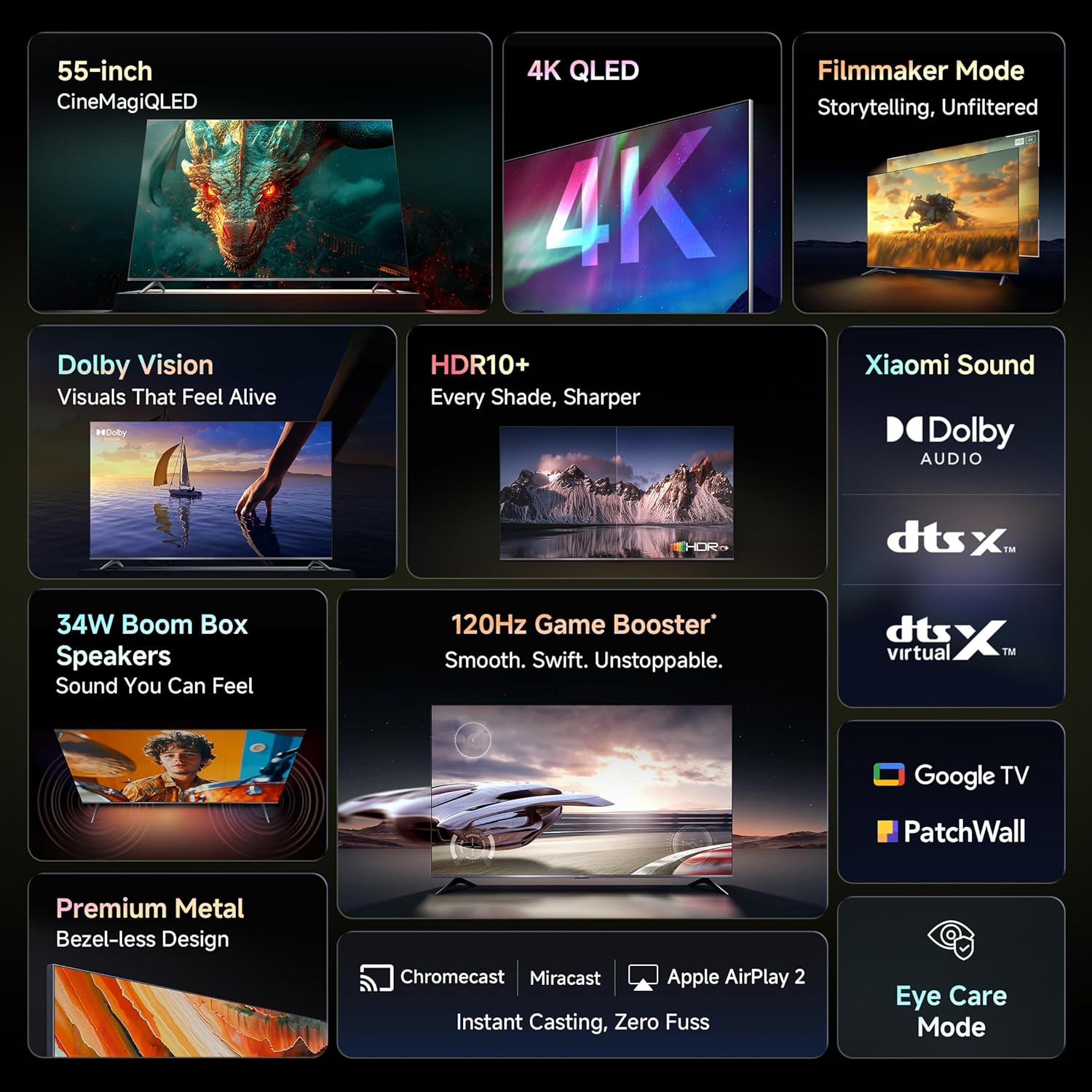 Xiaomi 138 cm (55 Inches) X Pro Series QLED 4K Ultra HD Smart Google TV L55MB-APIN