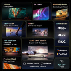 Xiaomi 138 cm (55 Inches) X Pro Series QLED 4K Ultra HD Smart Google TV L55MB-APIN