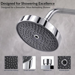 Plantex Shower Head for Bathroom with Shower Arm/Bathroom shower Combo(488) Strong ABS Combo/Rain Shower/Adjustable Head/9 Inch Shower Arm/6 Inch Shower Head-6