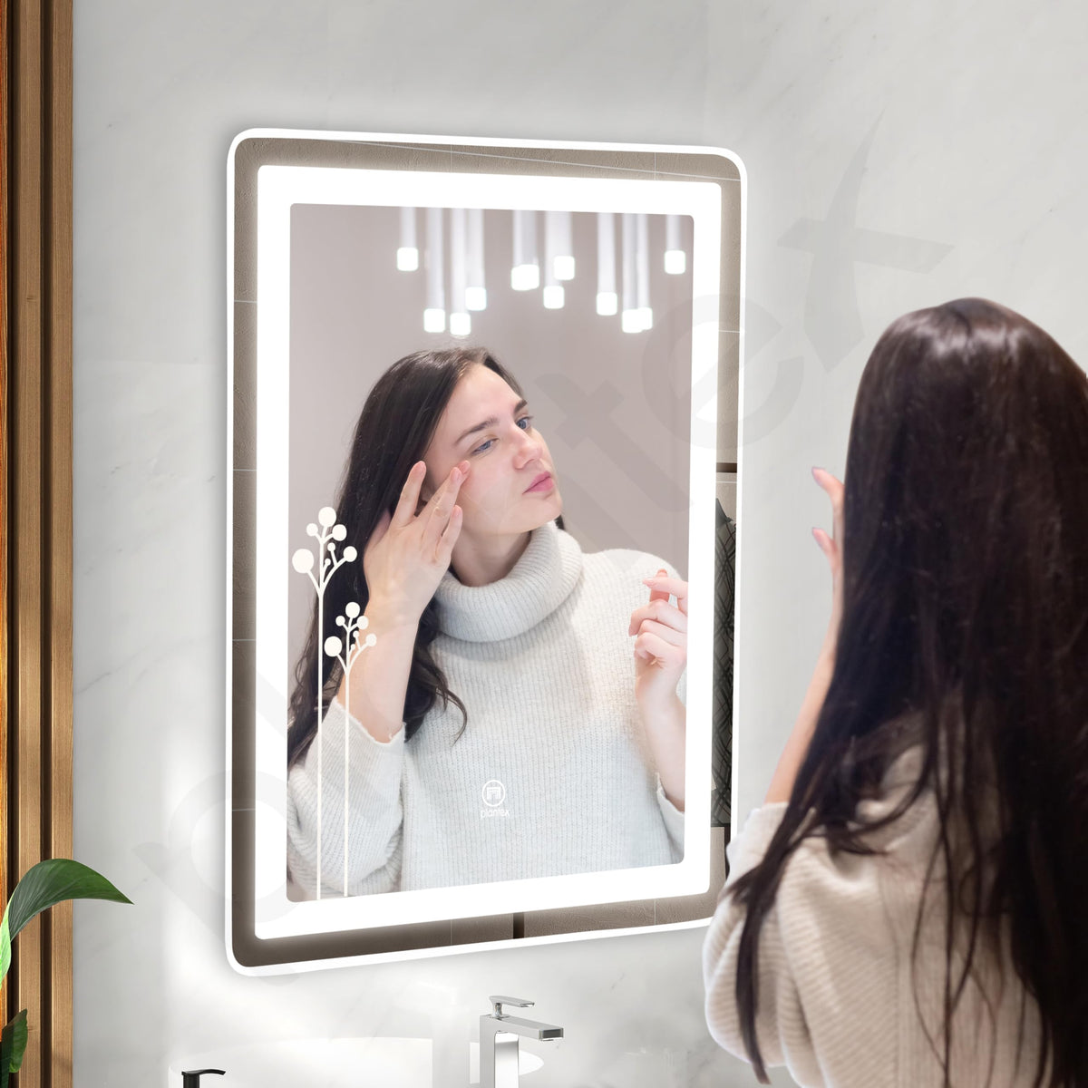 Plantex LED Bathroom Mirror with 3 Tone/Rectangle Mirror for Living Room/Bedroom/Dressing Room - (HM-005, 18 X 24 Inch)-3