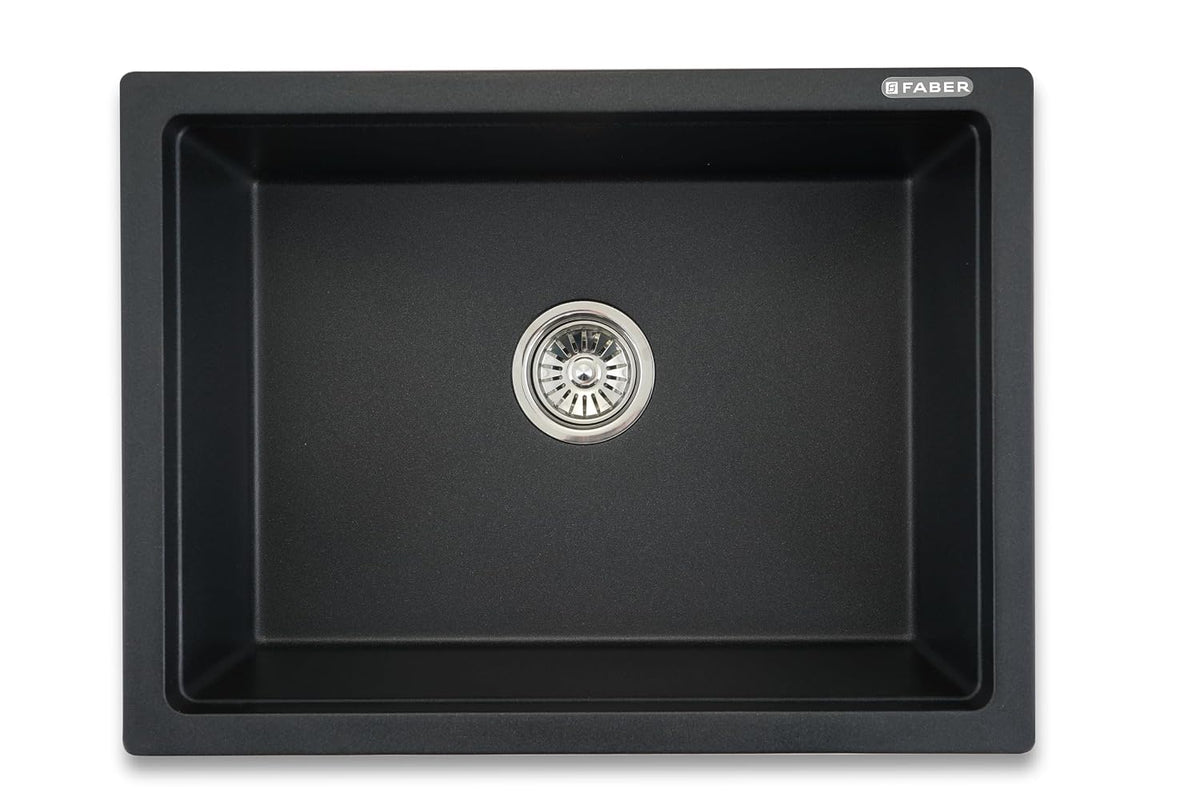 Faber Verona Ingranite24"X18"Single Bowl Sink|Includes Plumbing Waste Kit|25 Years Warranty|Silent,Scratch,Dent&Heat Res