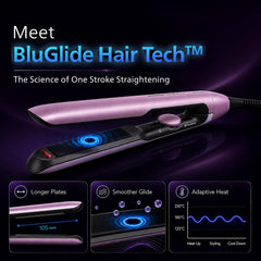 Philips One Stroke Hair Straightener with BluGlide Tech (bhs530)