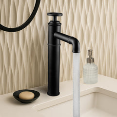 Plantex Brass Basin Mixer Tap Hot and Cold/Single Lever Tap for Wash Basin-(Matt Black Finish)-1