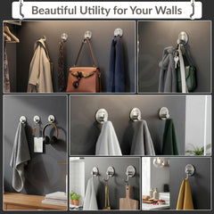 Plantex Wall Hanging Hook/Bath Towel Hook/Self Adhesive Round Robe Hooks for Kitchen/Bathroom/Stylish Home Decor Items - Pack of 4 (Chrome)-5