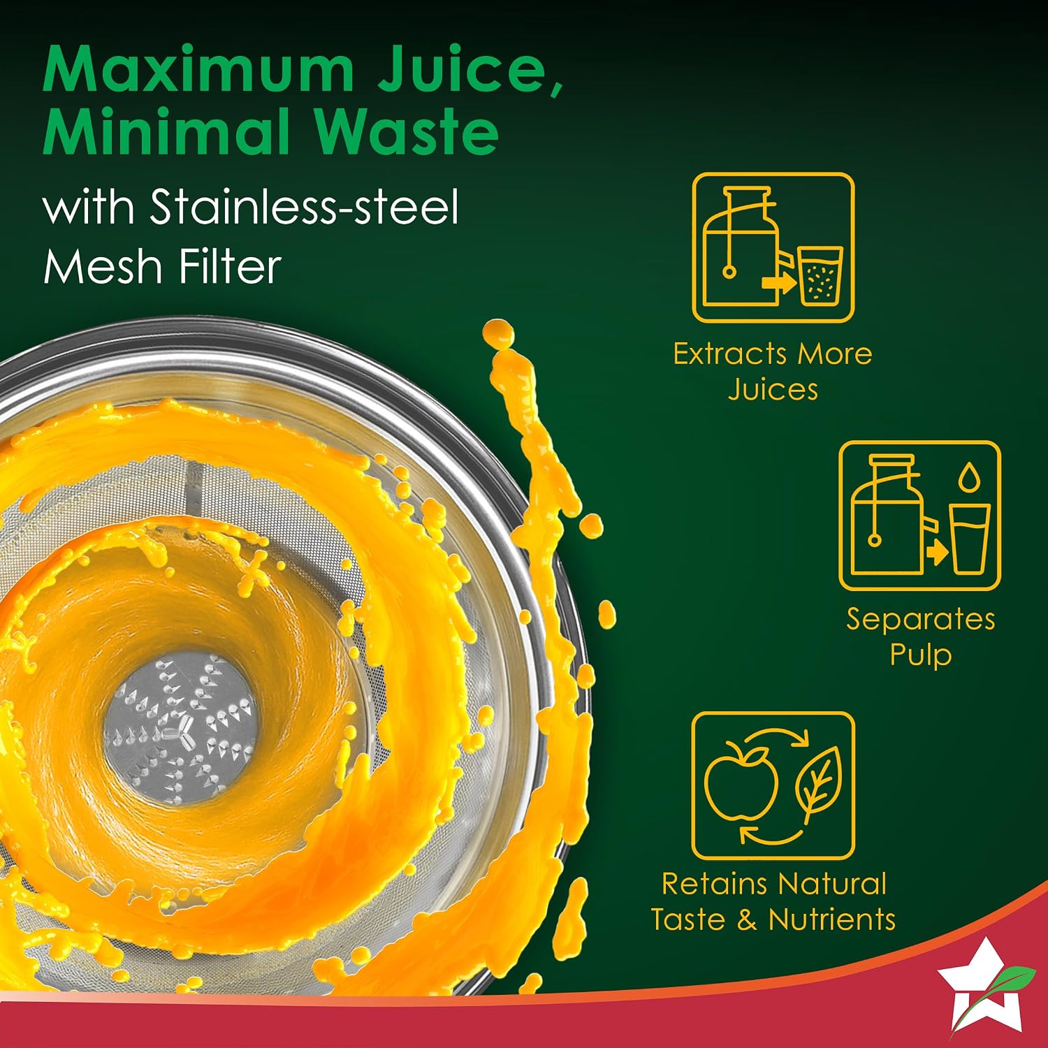 Wonderchef Venezia Centrifugal Juicer for Home | 500W | Fresh Fruit & Vegetable Juice in Seconds | Dual Speed Control | Pulp Separator for Easy Cleaning | Wide Feeding Mouth | 2-Year Warranty