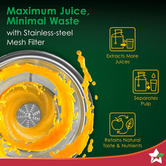 Wonderchef Venezia Centrifugal Juicer for Home | 500W | Fresh Fruit & Vegetable Juice in Seconds | Dual Speed Control | Pulp Separator for Easy Cleaning | Wide Feeding Mouth | 2-Year Warranty