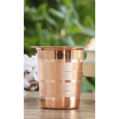 Pure Copper Luxury Glass with Lid - 275 ML