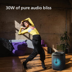 Philips TAX2208 Bluetooth Party Speaker with Free Wired Mic, 8 Speaker System, 30W Max Sound Output