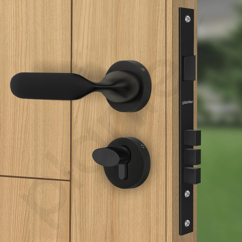 Plantex Triple Security Door Lock For Home/Main Door Lock Set Knob Handle With 3 Years Of Warranty/Mortise Lock For Door With Brass Lock Body&Cylinder(7106-Black)-6