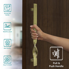 Plantex Heavy Duty Main Door Handle/14 Inch Door Handle for Main Door/Pull-Push Door Handle for Wooden & Glass Door - Pack of 1 (S-110-Brass Antique) - 3 Years Warranty-2