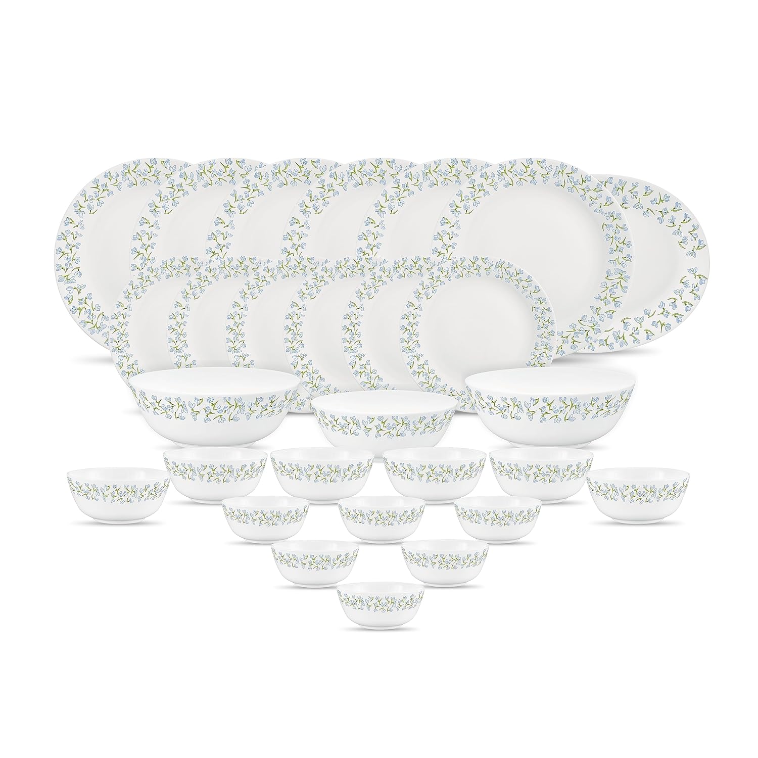 Diva by La Opala, Pearl Collection, Opal Glass Dinner Set 28 pcs, Silky Cluster, White