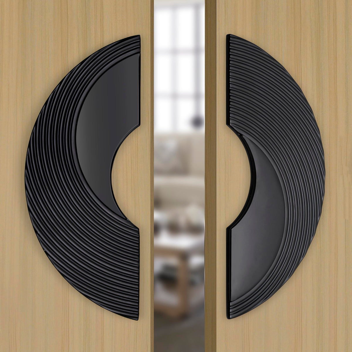 Plantex Premium 8-inch Door Handle Round Shape Main Door Handle/Pull Push Door Handle/Door & Home Decor/3 Years Warranty Pack of 1 (277-Black)-1