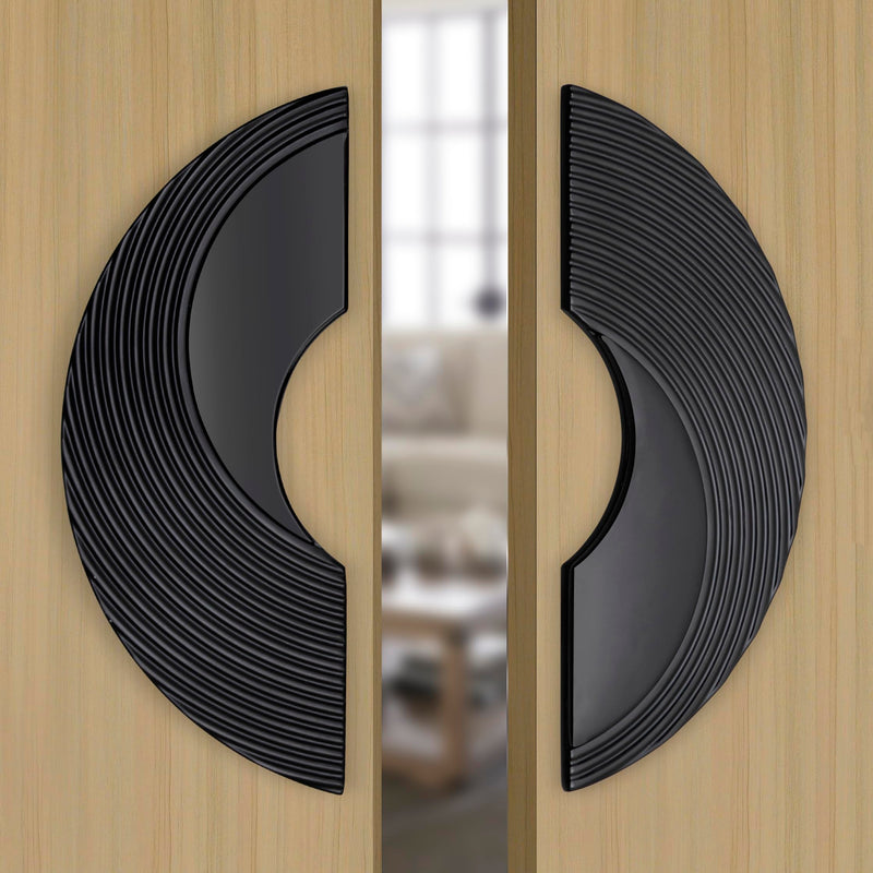 Plantex Premium 8-inch Door Handle Round Shape Main Door Handle/Pull Push Door Handle/Door & Home Decor/3 Years Warranty Pack of 1 (277-Black)-1