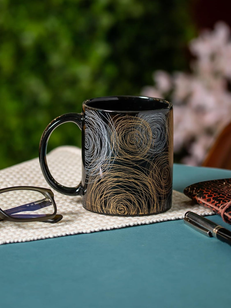 Clay Craft Fine Ceramic Swiss Pebble Printed Milk/Coffee Mug 1 Pc Tea Mugs, Mugs for Gift, Ceramic Tea Cups, Reusable, Dishwasher, Freezer & Microwave Safe Mugs (Set of 2)