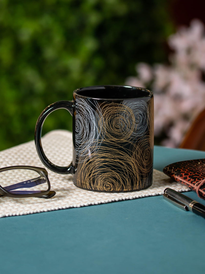 Clay Craft Fine Ceramic Swiss Pebble Printed Milk/Coffee Mug 1 Pc Tea Mugs, Mugs for Gift, Ceramic Tea Cups, Reusable, Dishwasher, Freezer & Microwave Safe Mugs (Set of 2)