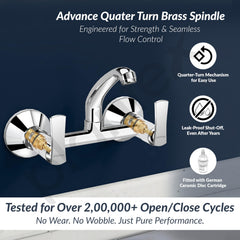 Plantex Sink Cock for Kitchen Sink/360 Degree Rotating with Foam Flow/Wall Mount Swan Neck with Wall Flange and Teflon Tape - Pack of 1 (Chrome, 3523)-2