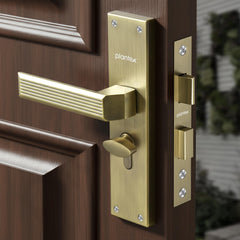 Plantex Stainless Steel Door Lock Handle Set/ 6-Lever Lock Mechanism with 3 Years of Warranty/Mortise Lock with 3 Keys, Brass Lock Body & Cylinder - (DTM-661, Brass Antique)-5