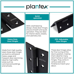 Plantex Door Hinges/Stainless Steel Door Butt 3 inch x 16 Gauge/1.5 mm Thickness Home/Office/Hotel/Hinges for Main Door/Cabinet/Wardrobe/Soft Close Hinge/Kabza - Pack of 24 (Black)-6