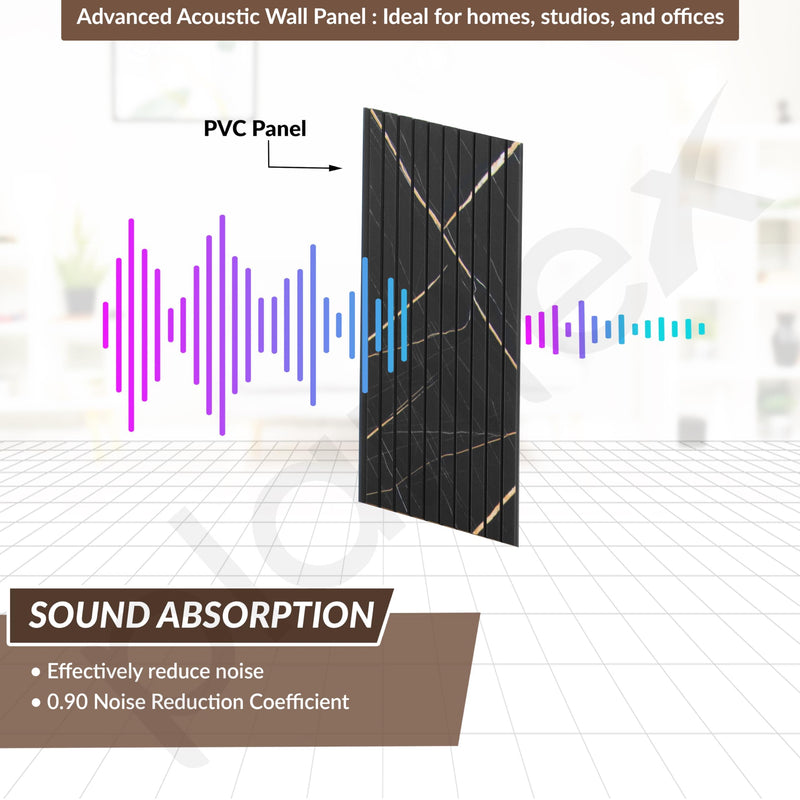 Plantex Louvers Panel for Wall/PVC Wall Panel/3d Panel for Interior Decor/Eco-Friendly Fluted Panel for Walls/- Pack of 7, Covers - 70 Sq. Ft (Black Gold Marble-12 Inch x 10 Ft)-4