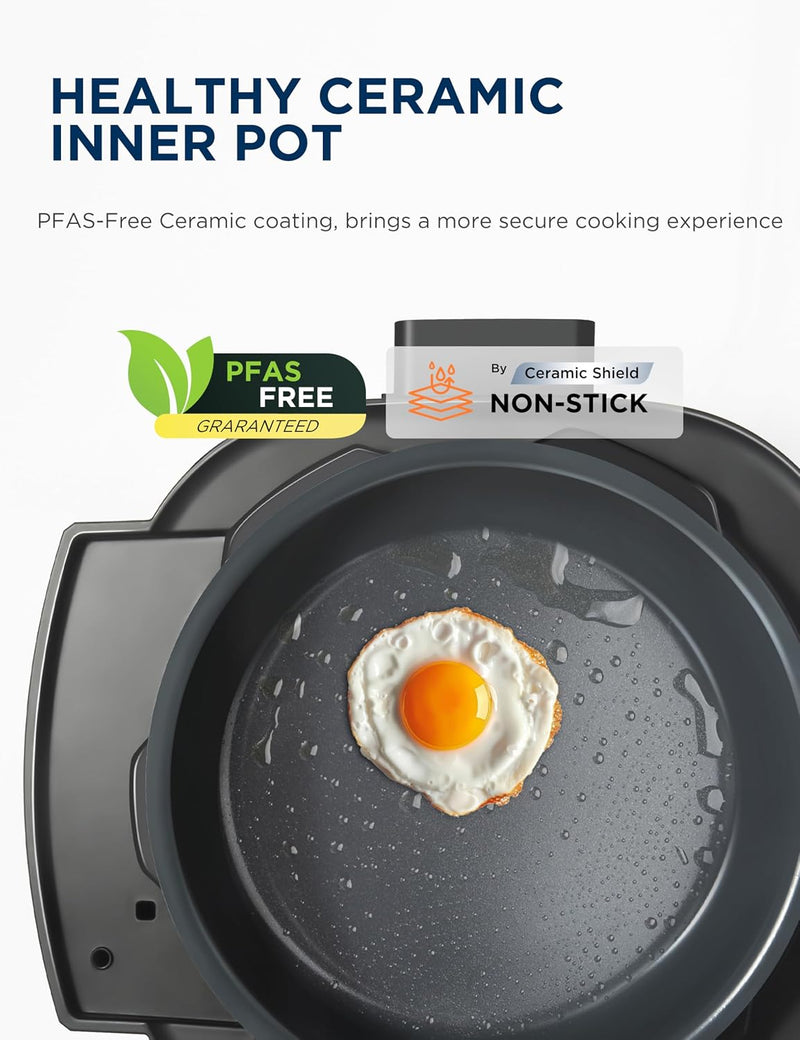 Midea WideMax Electric Pressure Cooker, 12 in 1, 6.5 L, 12 Preset, Multifunctional, Programmable Saver Pan, Rice Cooker, Steamer Pan, Springpan, Cake,