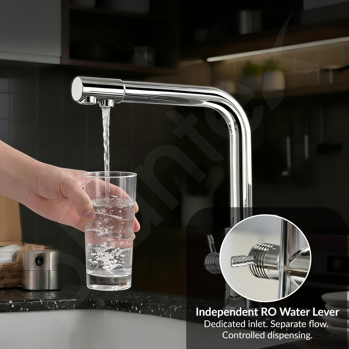 Plantex Kitchen Sink Faucet/Kitchen Tap Handle Brass and Body is 304 Grade Stainless Steel/Double Handle Kitchen Mixer Tap Hot and Cold/360° Swivel Spout Sink Taps - (7908, Chrome)-3