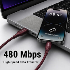 Philips DLC4150VI/94 20W iPhone Original Type-A to Lightning Fast Charging Cable (1.5m, Iron Red)