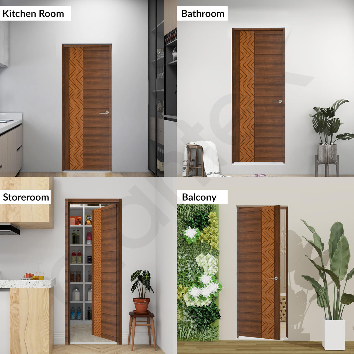 Plantex WPC Doors for Bathroom (25 mm - Thickness)/Termiteproof Bathroom Door/2.25x6.75 Feet Wooden Finished Door for Home/Balcony/Office/Kitchen, Density-550 (27x81 inch,20 kg- Ember Pattern)-6