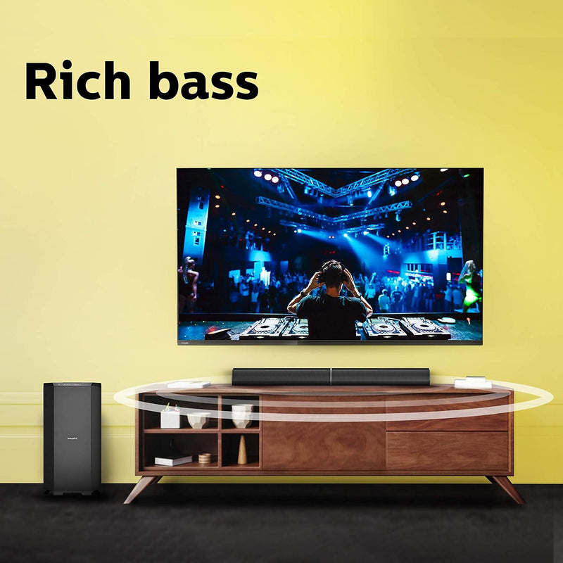 Philips Convertible Soundbar MMS8085B, 2.1 Channel with Multipoint-Connectivity Option, USB in