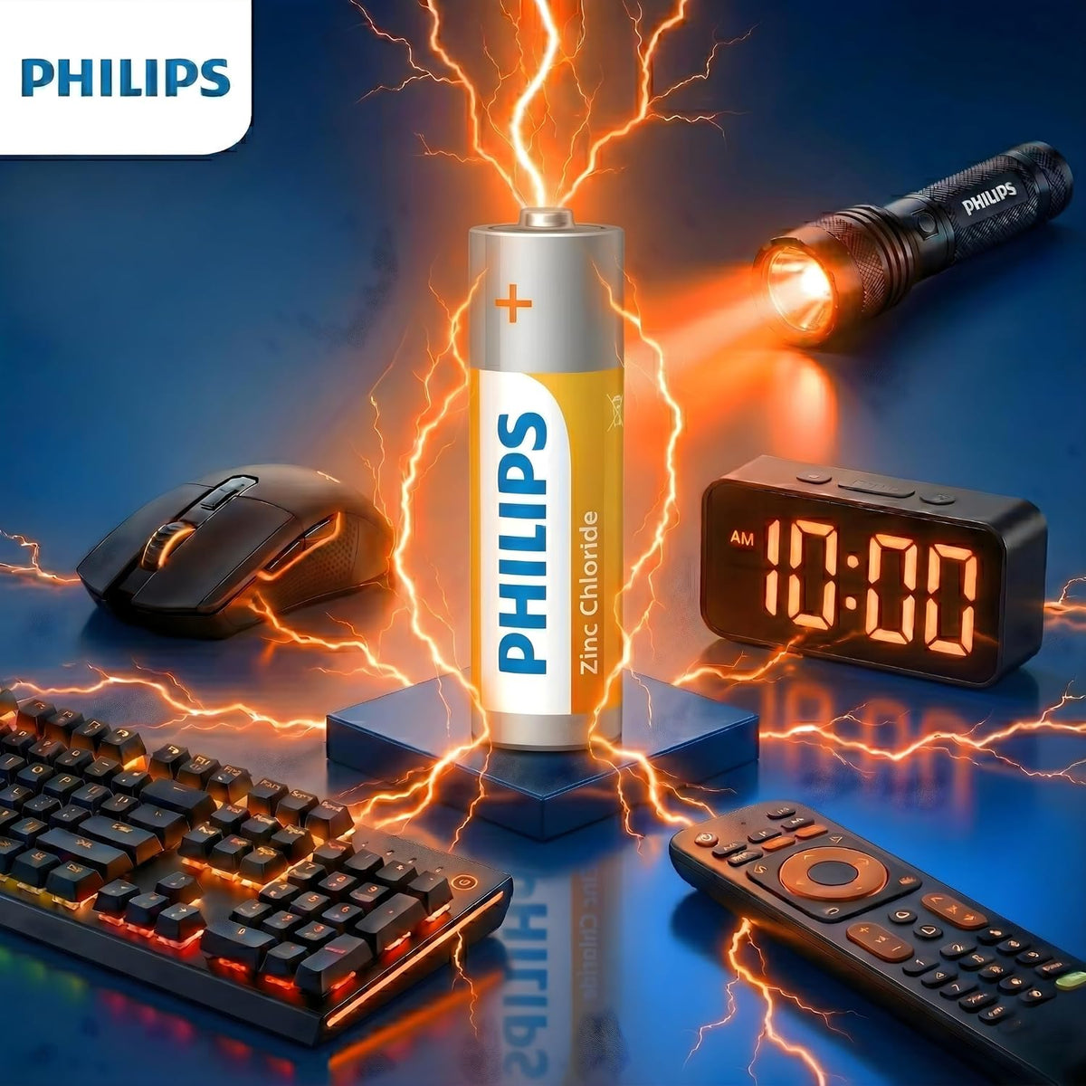 Philips R6G10B/94 AA Zinc Chloride Battery (Pack of 10)