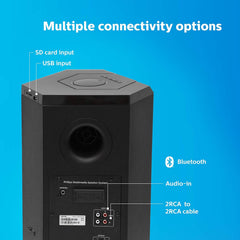 Philips Convertible Soundbar MMS8085B, 2.1 Channel with Multipoint-Connectivity Option, USB in