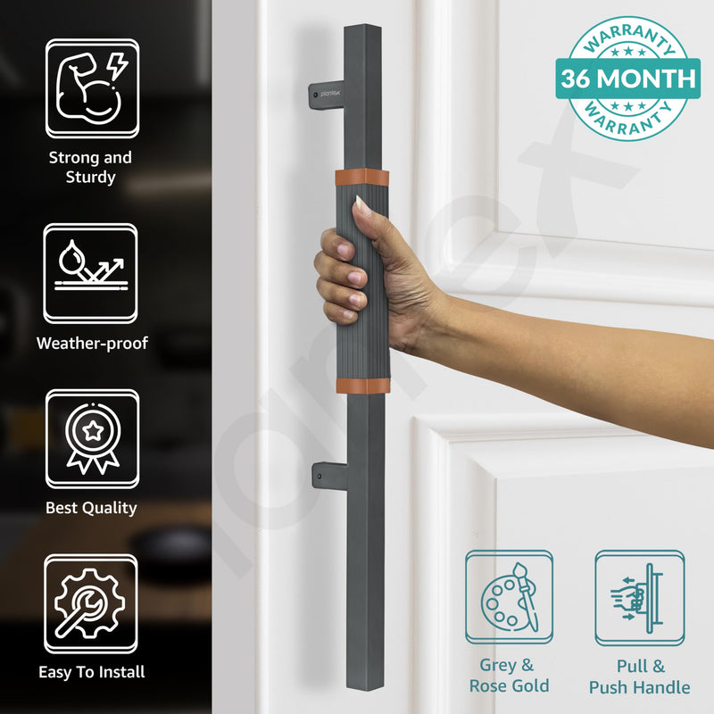 Plantex 20.5 Inch Main Door Handle/Aluminium Door Handle/Pull-Push Door Handle/Door Accessories (Pack of 1, Rose Gold, Grey)-2