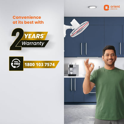 Orient Electric 400 MM Wall-44 Wall Fan | Wall Mount Fan for Home & Kitchen | Powerful Motor with High Air Delivery | Smooth Oscilation, 3-Speed Control | 2 Years Warranty by Orient | Red