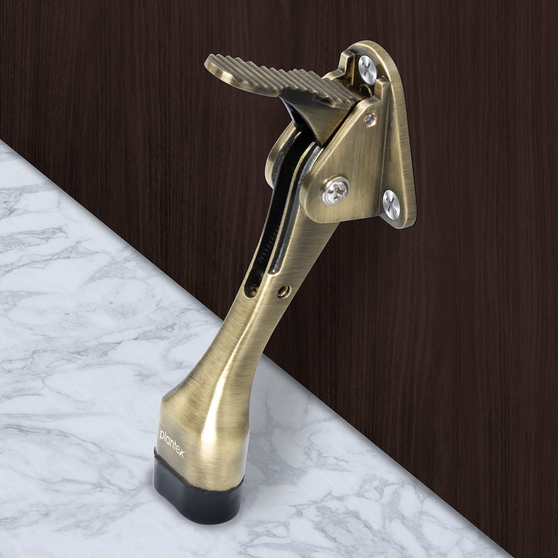 Plantex Door Stopper for Main Door/Kick Down with One Touch Door Stoppers/Stops - (186-Brass Antique)-1
