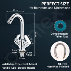 Plantex Brass Spindle Wash Basin Tap with Water Saving Aerator/Basin Mixer for Bathroom/Sink Tap for Kitchen Basin -(Saga-Chrome)-4