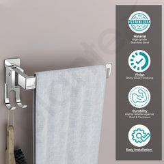 Plantex Stainless Steel Folding Towel Ring for Wash Basin/Towel Hanger for Washbasin/Towel Holder/Bathroom Accessories (Chrome)-4