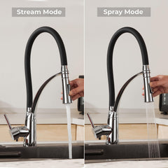 Plantex Designer Kitchen Sink Faucet/Pull Out Faucet for Kitchen Sink with 360‚° Rotatable Flexible tap for Kitchen Sink Deck Mounted -(Chrome & Black)-4