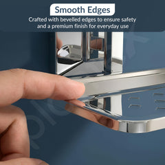 Plantex 304 Grade Stainless Steel Soap Holder for Bathroom/Soap Dish/Soap Stand/Bathroom Accessories - Squaro (Chrome)-5